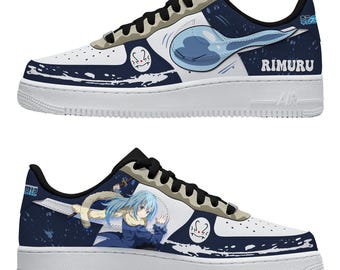 Custom Rimuru Anime Shoes – Personalized Blue Slime Monster Sneakers, Hand-Painted Fantasy Slime Sneaker, Gift for Fans Otaku Birthday
