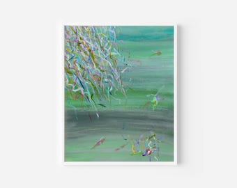 Green Abstract Art Print: Modern Giclee Fine Art