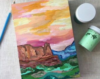 Landscape Art, Mountain Art, Original Painting, High Desert