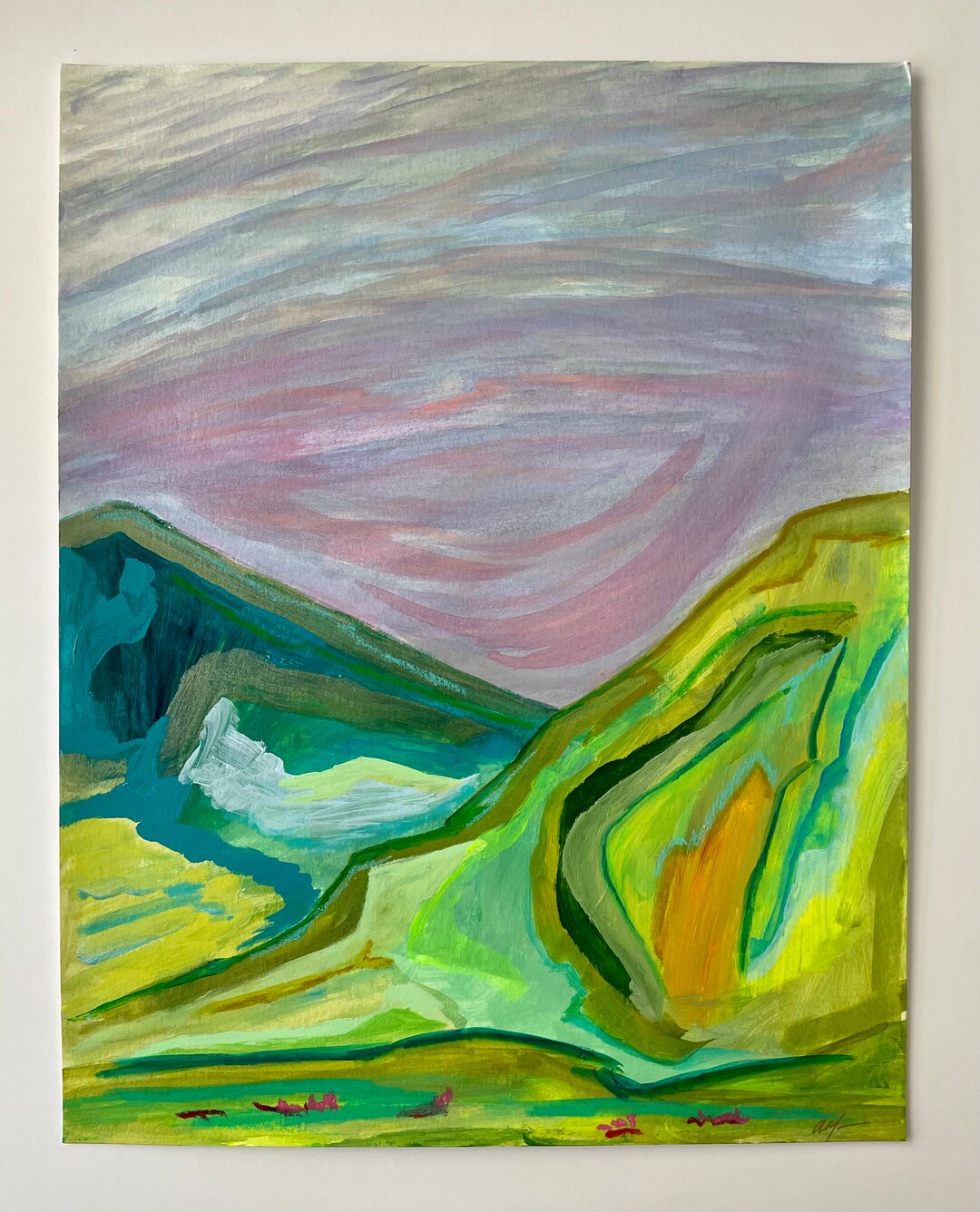 Modern Mountain Landscape Painting, Landscape Art, Original Artwork