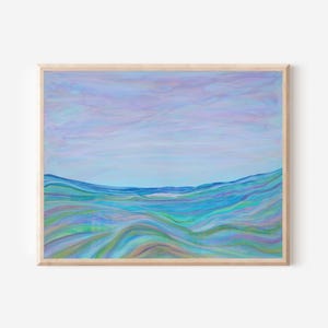 Giclee Landscape Art Print: Modern Mountain Painting, Serene Home Decor