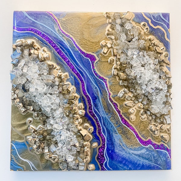 Purple Geode Resin Art Etsy