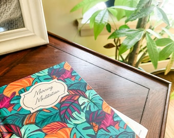 Tropical hardcover journal, mindfulness and gratitude journal notebook, manifestation morning writing journal, house plant care journal