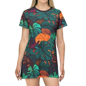 Tropical T shirt dress