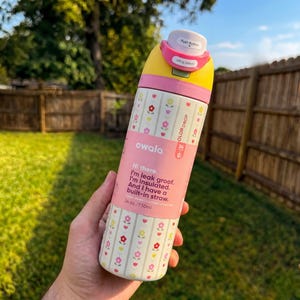 Spring Floral Owala FreeSip Water Bottle Easter Aesthetic Tumbler Cute Flower Pattern Insulated Leak Proof Straw Lid Gift for Her