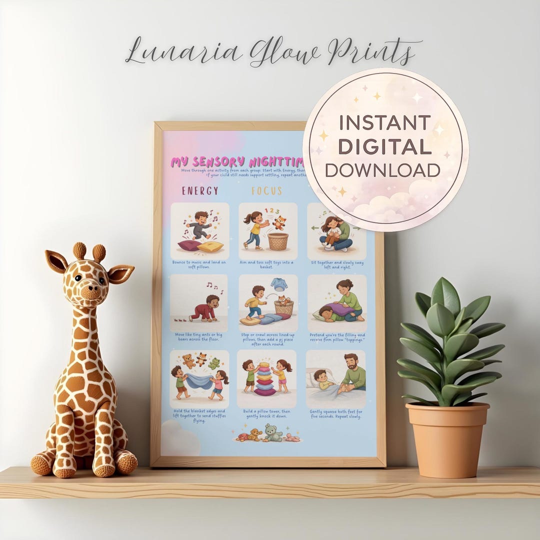 Sensory Bedtime Routine Chart | Autism & ADHD Calm Down Poster ...