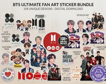 プリント＆カット BTS ステッカー、印刷可能な BTS ステッカー - 即時