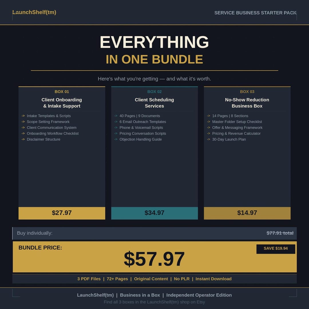 Service Business Starter Pack | Complete Bundle | Scheduling Scripts ...
