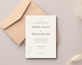 Editable Wedding Invitation Suite Template, Modern Minimal Invite, Rehearsal Dinner, Canva Template, Instant Download