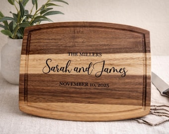 Personalized Charcuterie Board 8x10 | Custom Engraved Cutting Board | Family Name Kitchen Decor | Housewarming