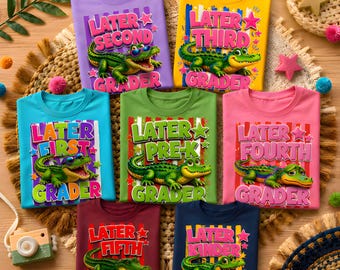 Later Pre-k PNG Bundle für 1st / 2nd / 3rd / 4th / 5th Grader, Later Gator PNG, Bis Später PNG, Letzter Schultag PNG, Later Alligator PNG