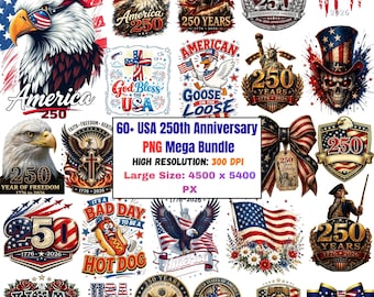 250-jähriges Jubiläum Png-Bundle, USA Png, 4. Juli Bündel Png, Patriotisches Adler Png-Bundle, Amerika 250, Freiheitsstatue Vaterländisches Bündel