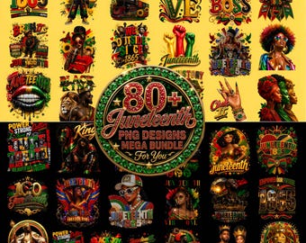 80+ Juneteenth PNG-Bundle, Melanin-Königin PNG, Juni 1865 PNG, Afroamerikanerfrau Clipart, Juni, Hemd 2026, Sublimationsdesign