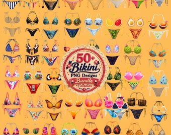 50+ Bikini été PNG Bundle, haut de Bikini PNG, Girl trip 2026 maillots de bain Clipart, Beach Vibes PNG, côtier d'été Png, téléchargement numérique