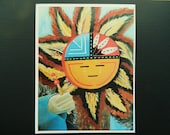 Sun Kachina Print 8 3 16 quot x 10 1 2 quot Wall Art Bold Native