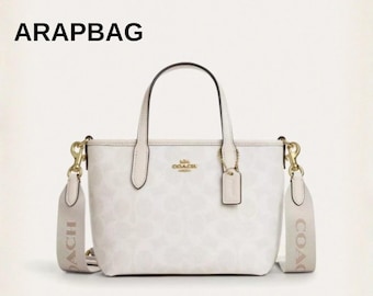 Mini sac fourre-tout Coach City pour femme Signature en toile Sac à main à bandoulière avec fermeture éclair, sac à main léger de tous les jours, cadeau pour maman 2025