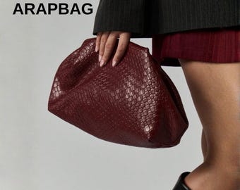 Pochette tissée en polyuréthane pour femme, élégant sac à main minimaliste, sac à main à bandoulière polyvalent pour les trajets quotidiens au bureau