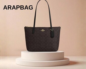 Sac fourre-tout en toile Signature City Sac à main bandoulière grande capacité pour femme Sac à main en cuir imprimé style travail voyage