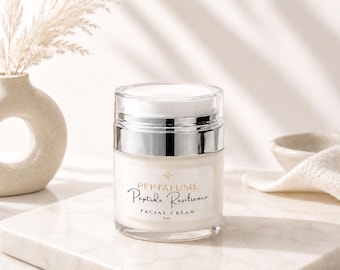 Crema hidratante facial con péptidos / Crema facial con ceramidas y ácido hialurónico / Sin perfume / Soporte de barrera