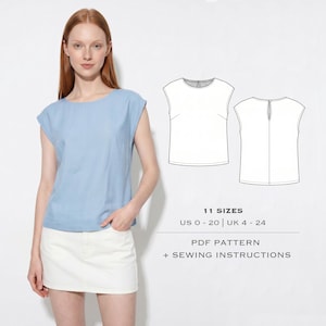 Timeless Top Sewing Pattern: Sewing instruction, sizes US 0-20 / UK 4-24