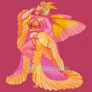 Stampe di Faebruary Rosy Maple Moth Burlesque Pin Up