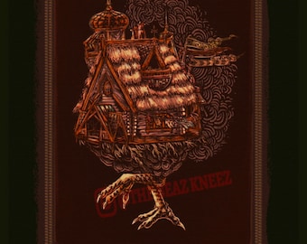The Chariot Baba Yaga Slavic Folklore Witch Horror Tarot Card Halloween Spooky Art