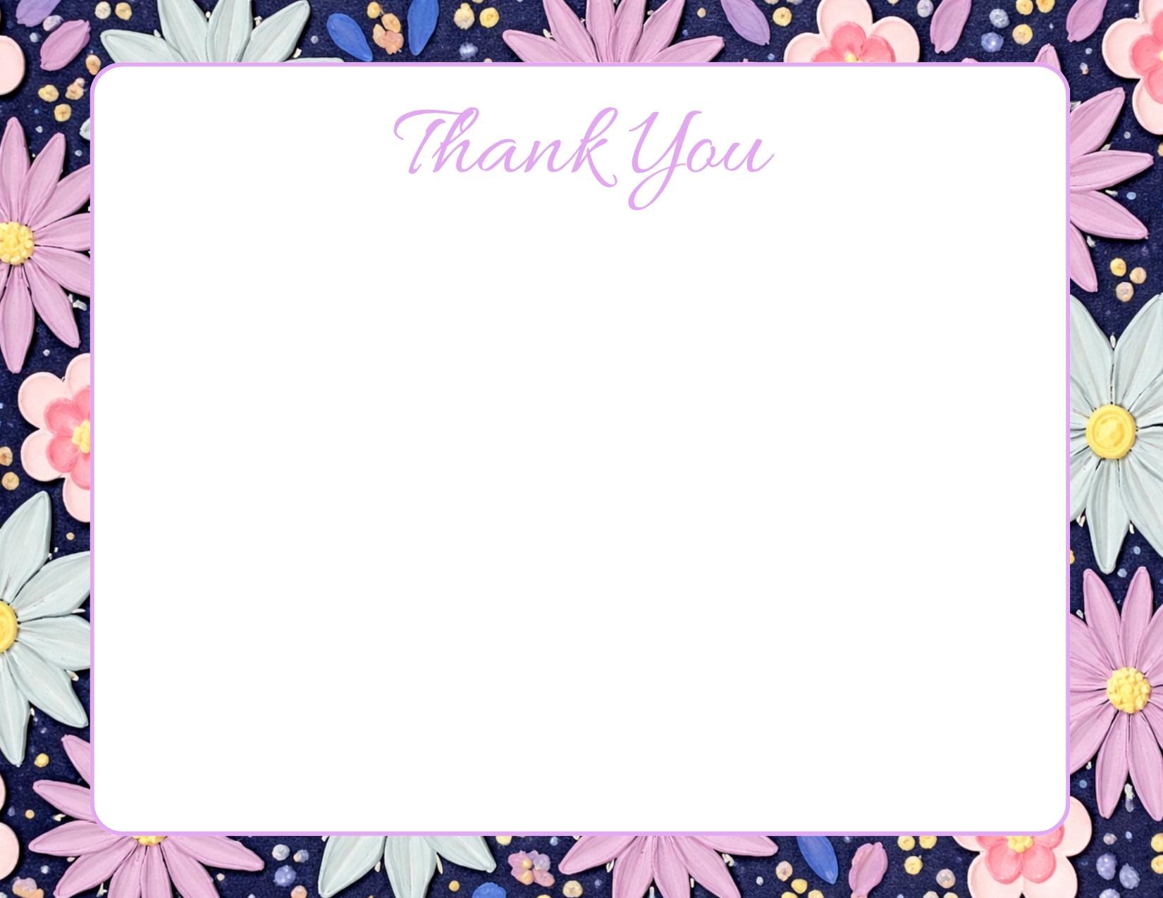 Personalized Floral Stationery Custom Note Card Set Thank You Women ...