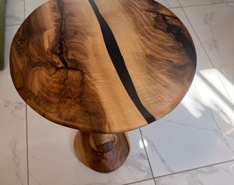 Walnut and black epoxy Table