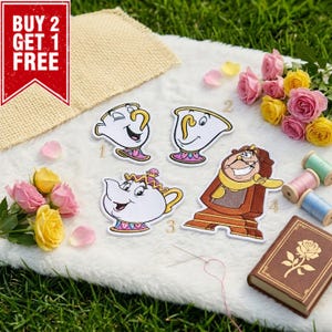 Beauty Princess Characters Embroidered Patch, Theme Park Vacation Iron On Patch, Magical Land Castle Badge For Hats, Jacket, Park Trip Gift