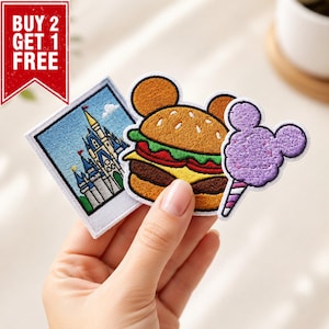Embroidered Magical Land Snack Patches, Magic Kingdom Food Snacks Iron on Patches, Magical Land Castle Badge For Hats, Jacket, ParkTrip Gift