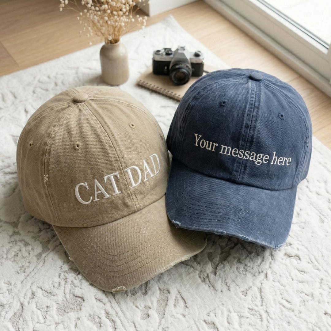 Text Hats Custom Text Embroidered Hat, Personalized Text Hat, Baseball Hat ...