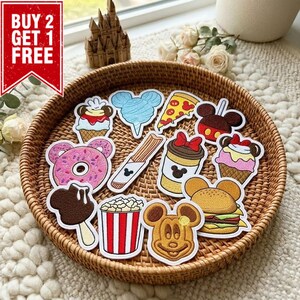 Embroidered Magical Land Snack Patches, Magic Kingdom Food Snacks Iron on Patches, Magical Land Castle Badge For Hats, Jacket, ParkTrip Gift