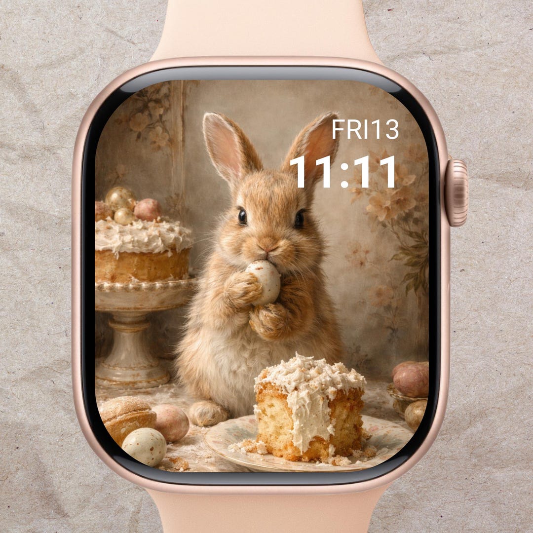 Cute Easter Bunny Apple Watch Wallpaper, Bunny With Easter Egg
