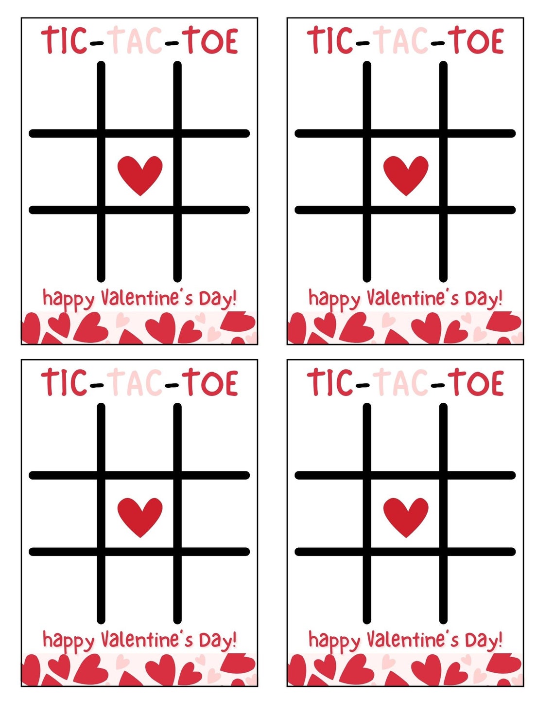 Kids Valentine Printables, Printable Valentine's Day Tic Tac Toe Cards ...