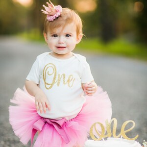 Rosé gold Mädchen erste Geburtstag Outfit &#39;Rosy&#39; Cake Smash Outfit Mädchen, erster Geburtstag Tutu Set