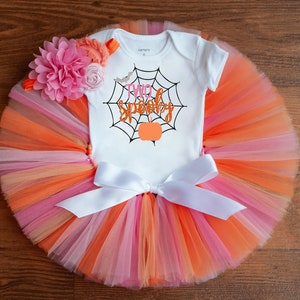 Vestito per il secondo compleanno di Halloween per bambine &quot;Two Spooky&quot;, set di tutù con due fantasmi spettrali, foto di Halloween 2 anni