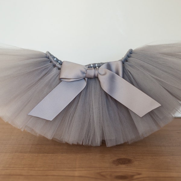 Grey tutu 'Charlotte' gray baby tutu Newborn tutu baby tutu photo prop first birthday skirt 3 months 6 months 9 months 12 months 18 months