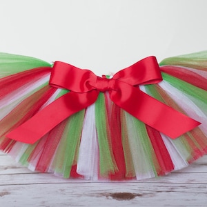 Weihnachten Tutu für Mädchen &#39;Holly&#39; Babys erste Weihnachten Neugeborene Mädchen Tutu, Urlaub Weihnachten Foto Outfit, Kleinkind