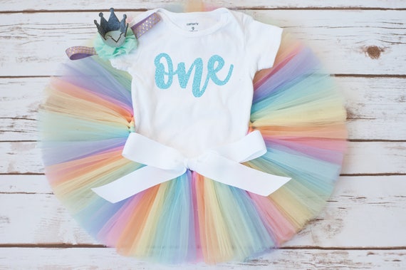 rainbow first birthday outfit