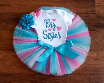 Big sister outfit "Princess" big sister outfit toddler girl big sister announcement big sister gift gender reveal outfit for big sister tutu