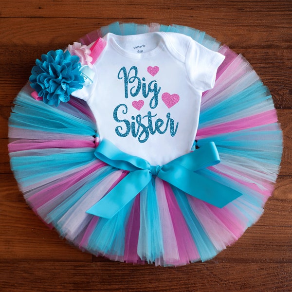 Big sister outfit "Princess" big sister outfit toddler girl big sister announcement big sister gift gender reveal outfit for big sister tutu