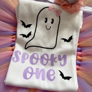 The spooky one outfit "June" pastel ghost first birthday cake smash tutu set image 13