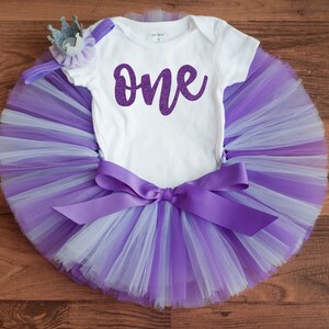 Purple birthday outfit girl &quot;Sarah&quot; cake smash tutu set, first birthday outfit baby girl, 2nd bday shirt