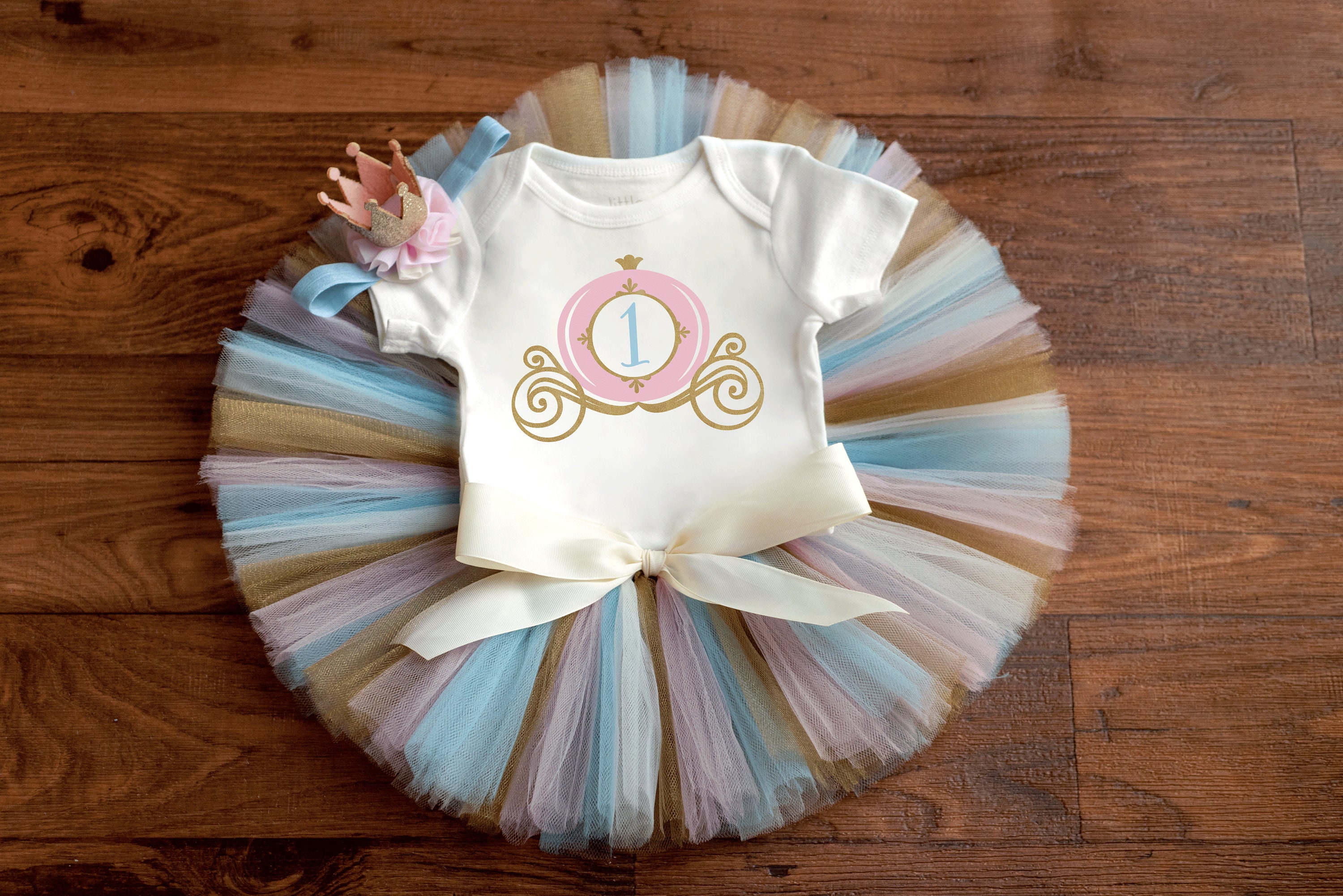 Tenue de premier anniversaire de conte de fées pour fille « Aurora Gold »