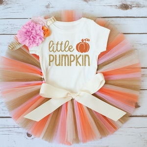 Little Pumpkin Newborn first halloween outfit girl "Kambrie" first thanksgiving tutu set, fall photo outfit baby girl