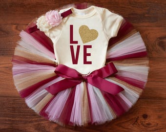 Valentines day outfit for baby girl "Joy"