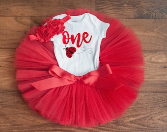 Ladybug birthday outfit girl 'Debra' lady bug first birthday red birthday summer birthday outfit girl ladybug cake smash tutu outfit