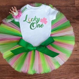 Lucky one first birthday "Lucky" St Patricks day birthday St Patricks Day baby outfit St Pattys Day outfit girls first birthday one outfit