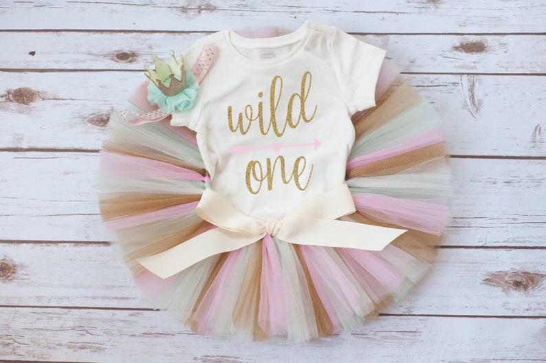 first birthday outfit girl Wild one first birthday outfit girl /'Nieva Gold/' pink mint and gold wild one birthday outfit wild one outfit