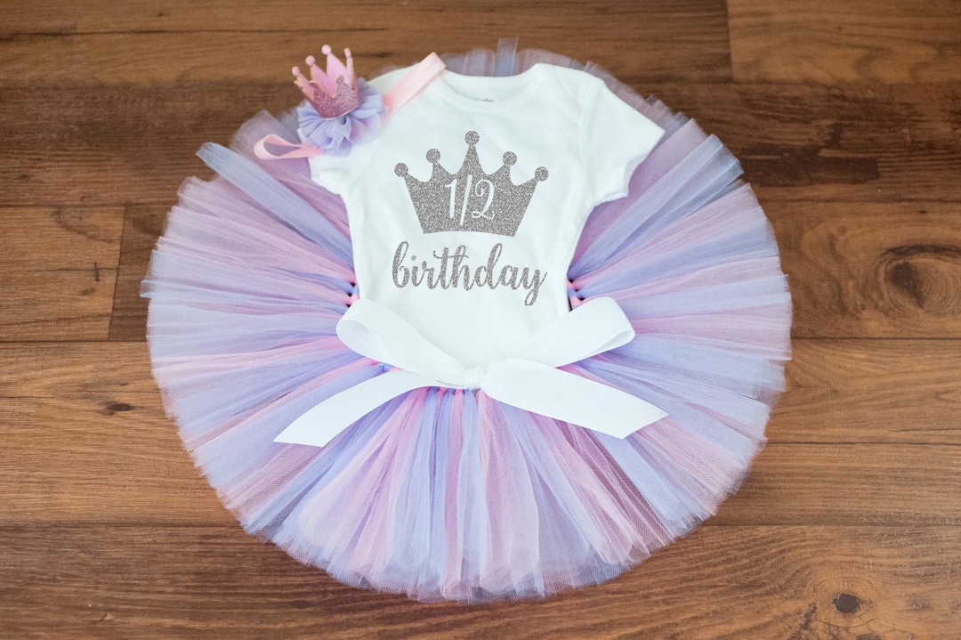 half birthday tutu dress Half Birthday Girl Baby Tutu Outfit-Little Cuddle Boutique Top/Tutu/Bow-Long Sleeve / Newborn main image 0
